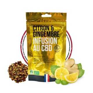 Image représentant l'infusion CBD Gingenmbre Citron de la marque Rest In Tizz.