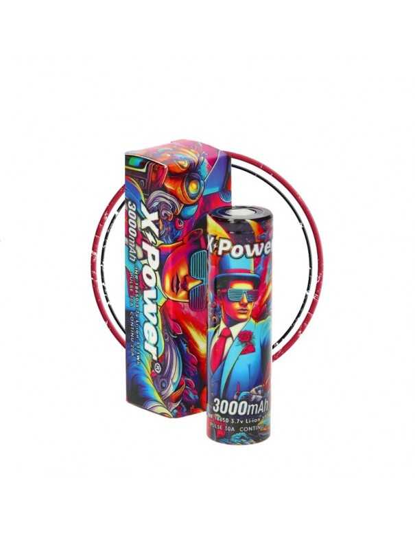Image principale representant un accu 18650 en 3000 mah de la marque x power disponible chez vap expert