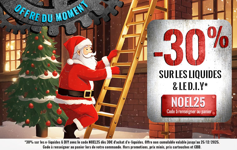 C'est No&euml;l chez Vap'Expert : -30% sur les Liquides et DIY