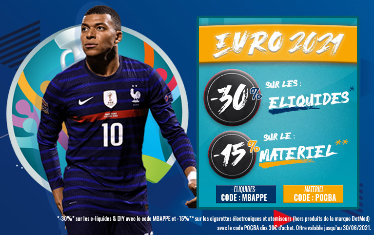 Bannière Mobile Promotion : un kit Ego Aio Ego et 6 e-liquides offerts à partir de 50€ d'achat d'e-liquides jusqu'au 9 juin.