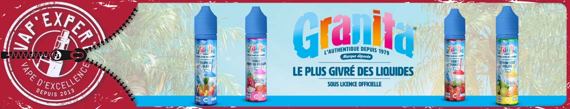 Bannière représentant les e-liquides Granita au format 50ml.