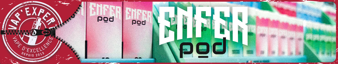 Bannière présentant les e-liquides de la gamme Enfer Pod du fabricant Vape 47.