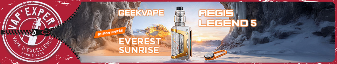 Banni&egrave;re Pr&eacute;sentation Aegis Legend 5 Everest Sunrise | VAP'EXPERT