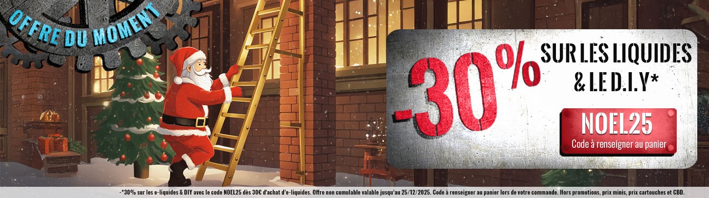 C'est Noël chez Vap'Expert : -30% sur les E-Liquides et DIY !