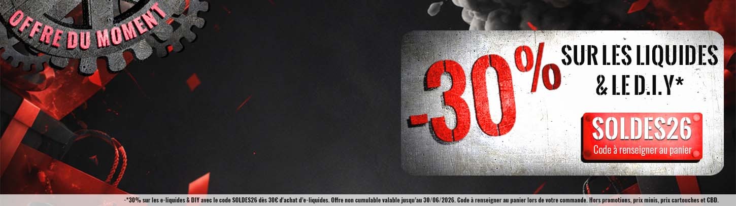 Les soldes sont lancés chez Vap’Expert : -30% sur les e-liquides & DIY !